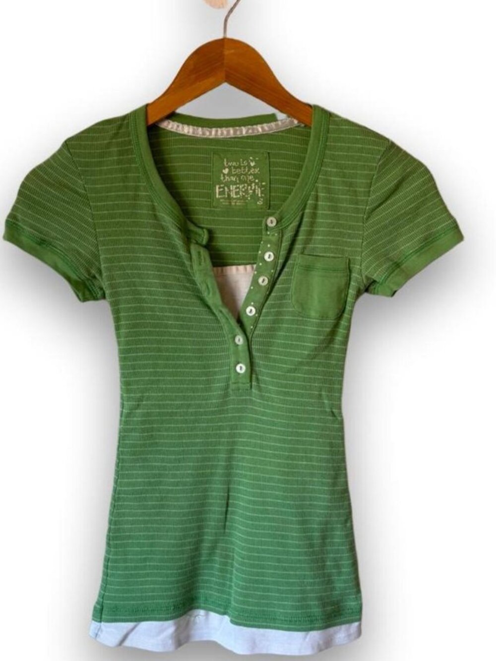 Y2ak Energie Quarter Button Baby Tee